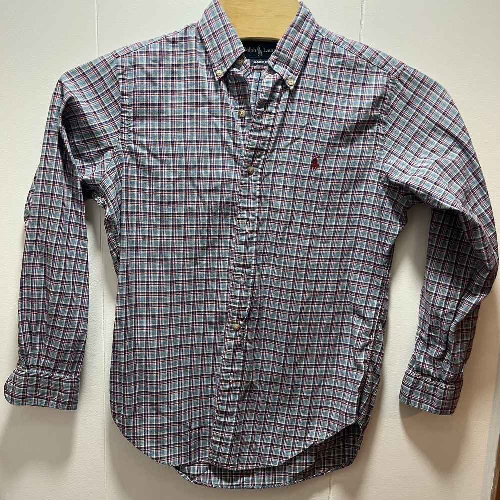 Ralph‎ Lauren Classic Fit Shirt Plaid Long Sleeve Button Up Size Small Colorful